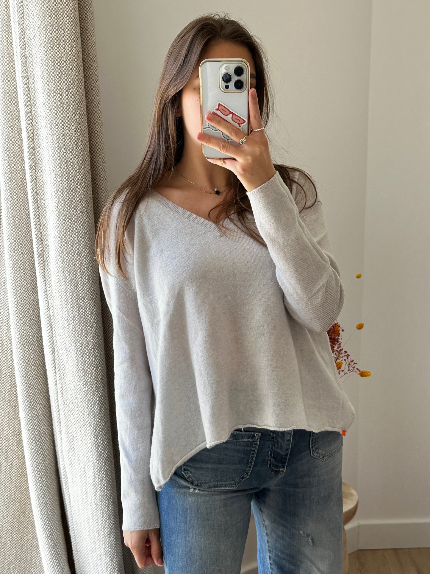 Pull gris maevy T.M cachemire laine