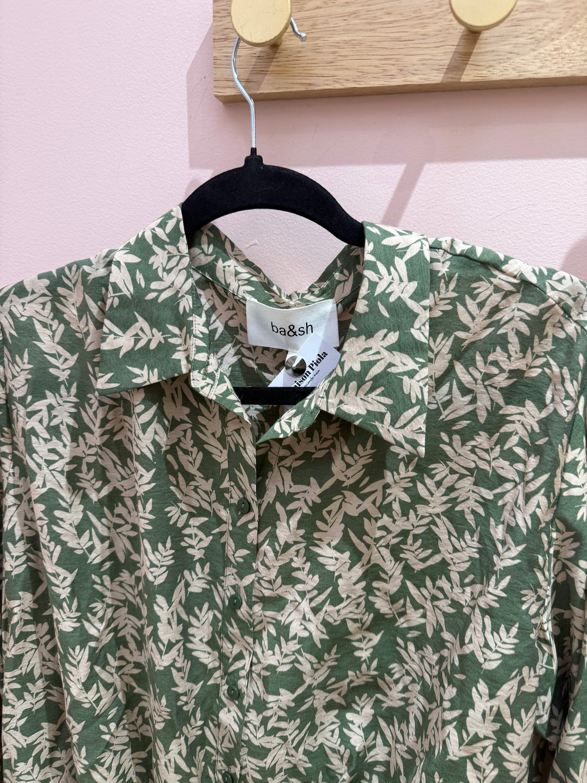 Ba&sh Chemise Beige et verte T.M/L