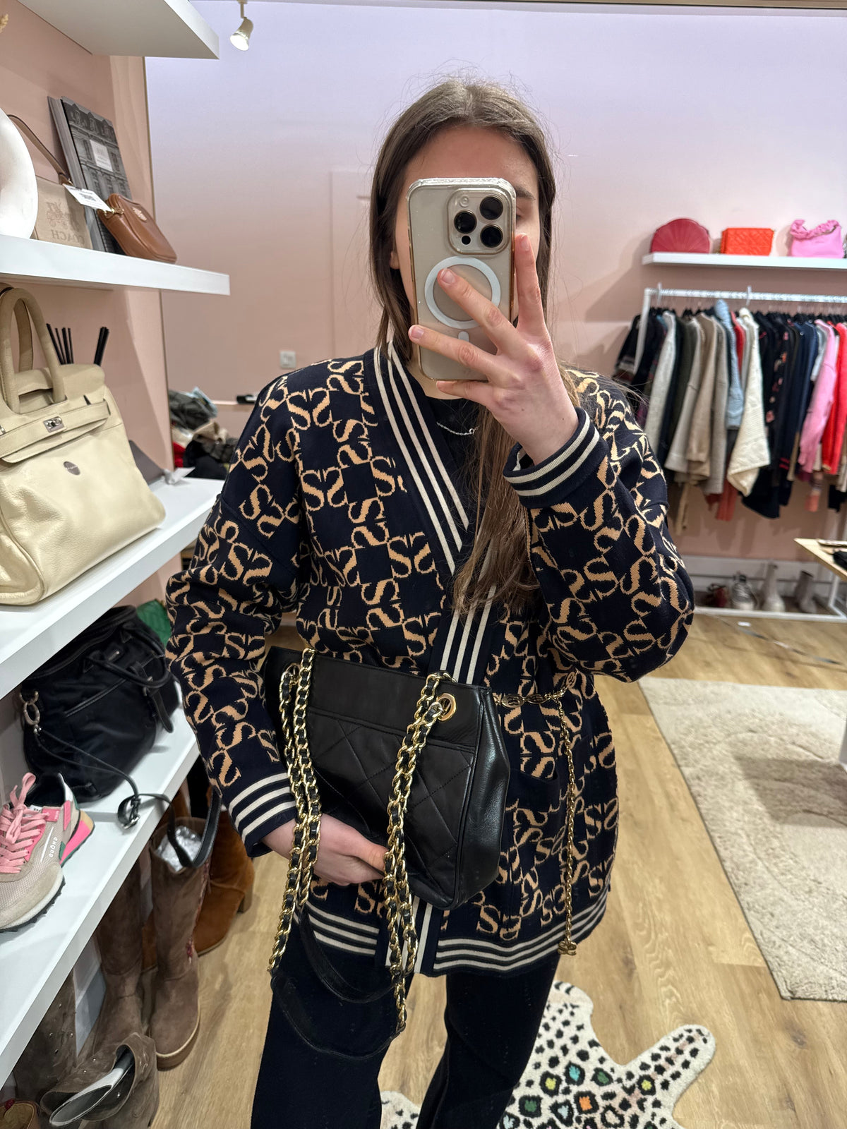 Sac en cuir noir vintage