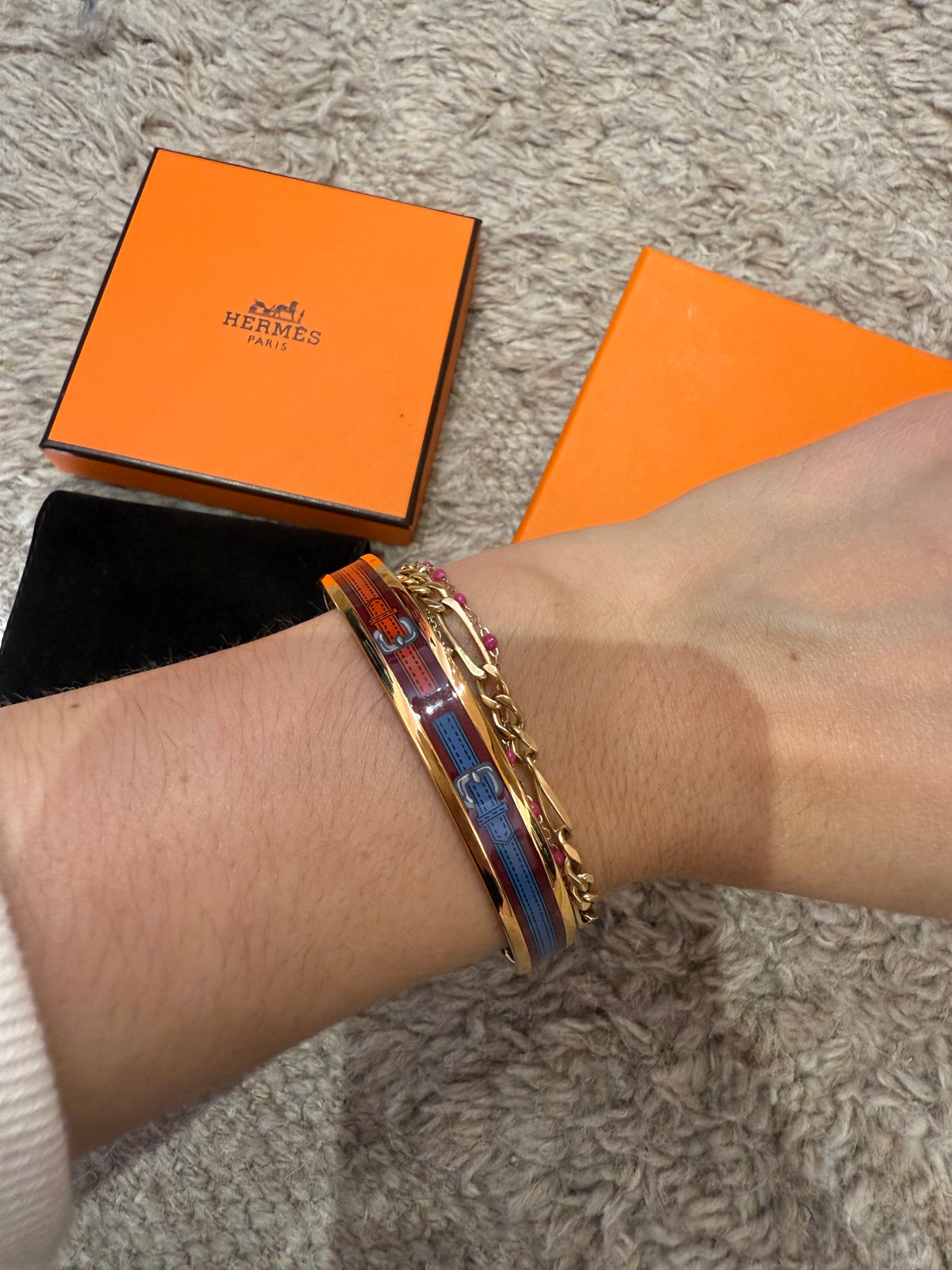 Bracelet hermes plaqué or T.S