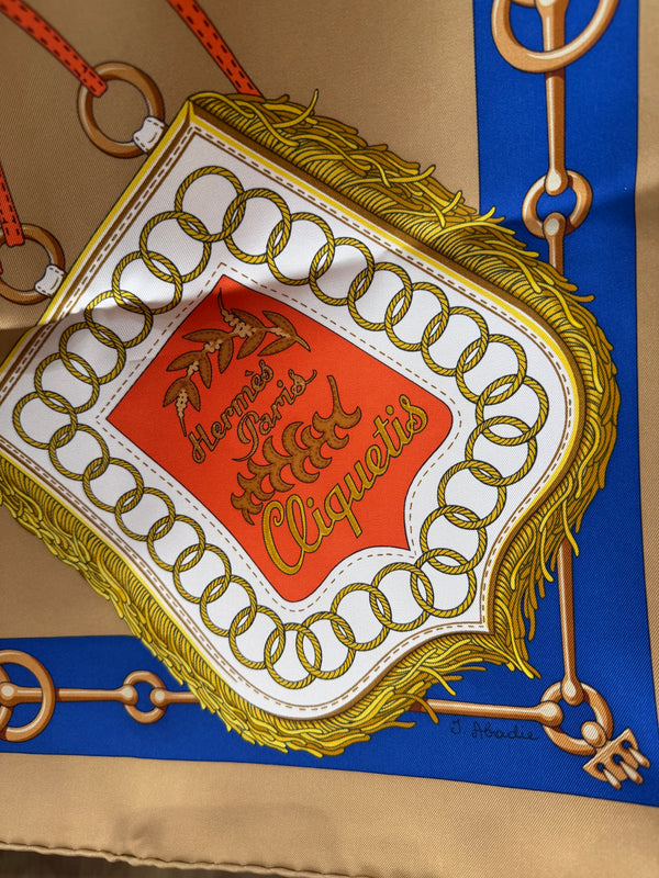Foulard Hermès carré soie 90 Foulard Cliquetis 23/06