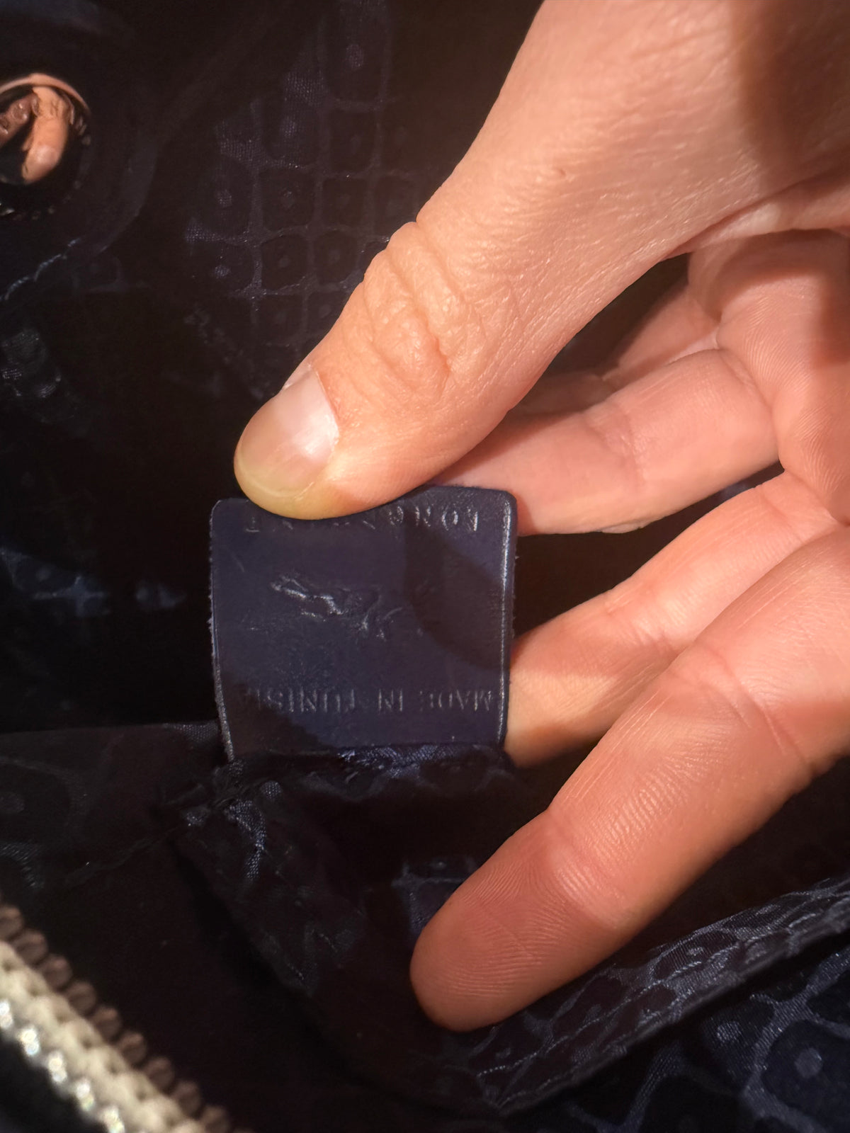 Sac bleu marine en cuir Longchamp