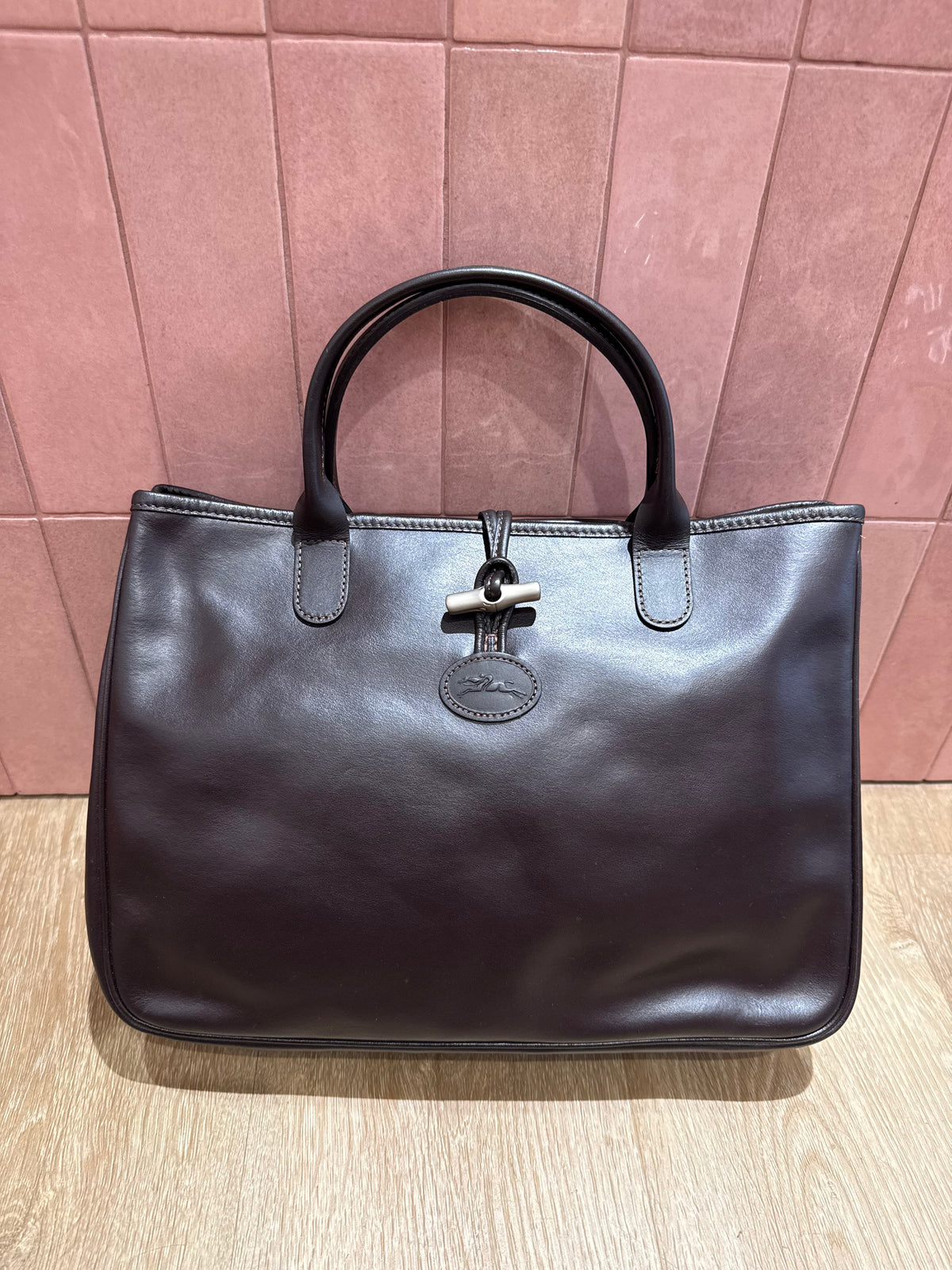 Sac marron en cuir Longchamp