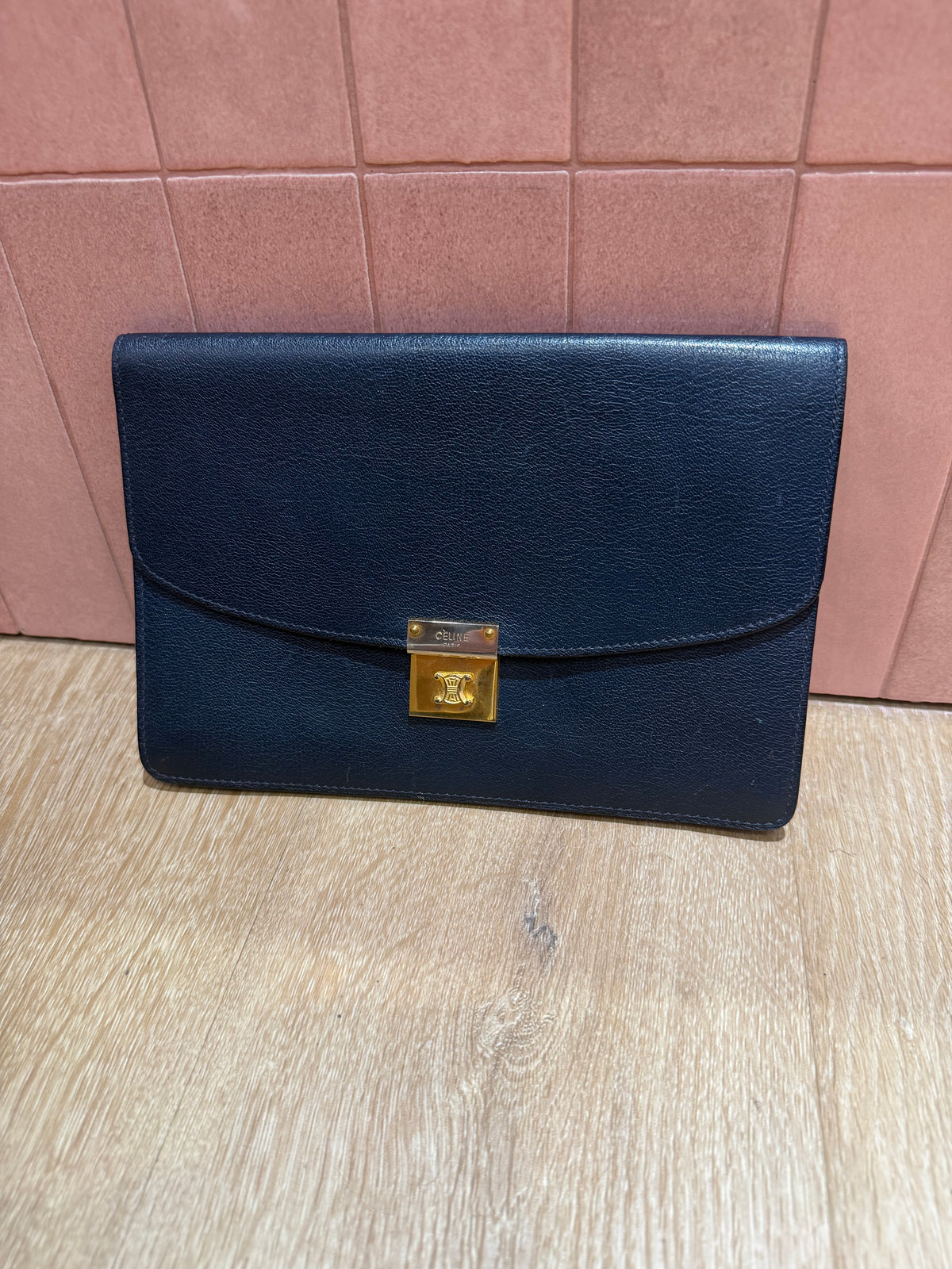 Pochette Céline vintage bleu marine