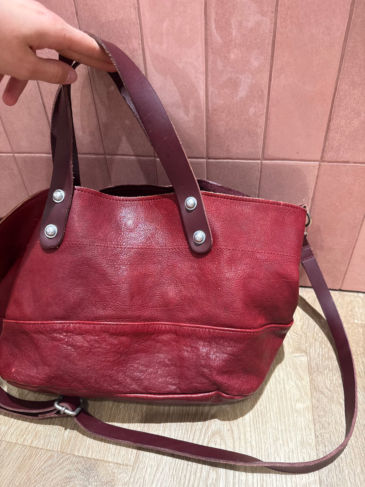 Sac cabas rouge et pochette Estellon 27/05