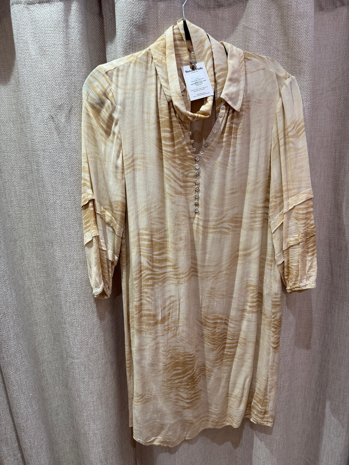 Robe beige motif feuille Yaya T.S
