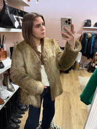 Veste fausse fourrure beige One Step T.40