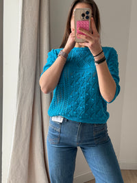 Flirt pull bleu manches 3/4 T.L