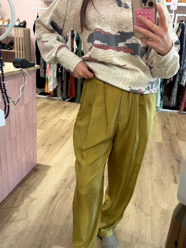 Pantalon vert en soie Miss Helen - vert - T.M 07/06
