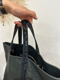 Sac cabas Vanessa Bruno cuir vert foncé