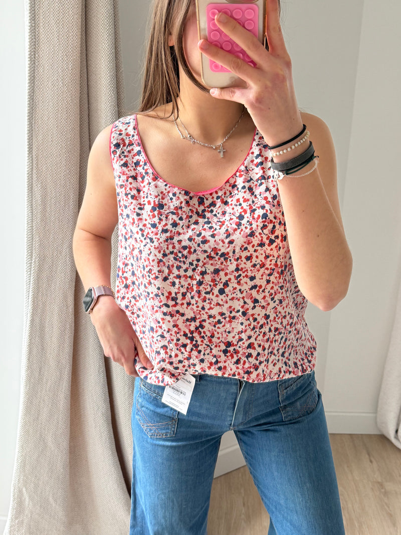 Débardeur Gérard Darel rose et blanc T.40