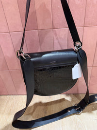 Sac bandoulière noir croco brillant Lancel 20/10