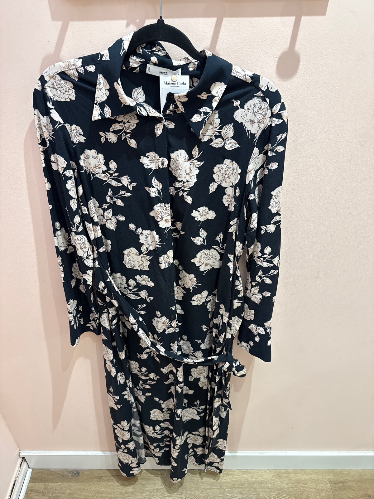 Robe longue Mango blanche à fleurs T.M