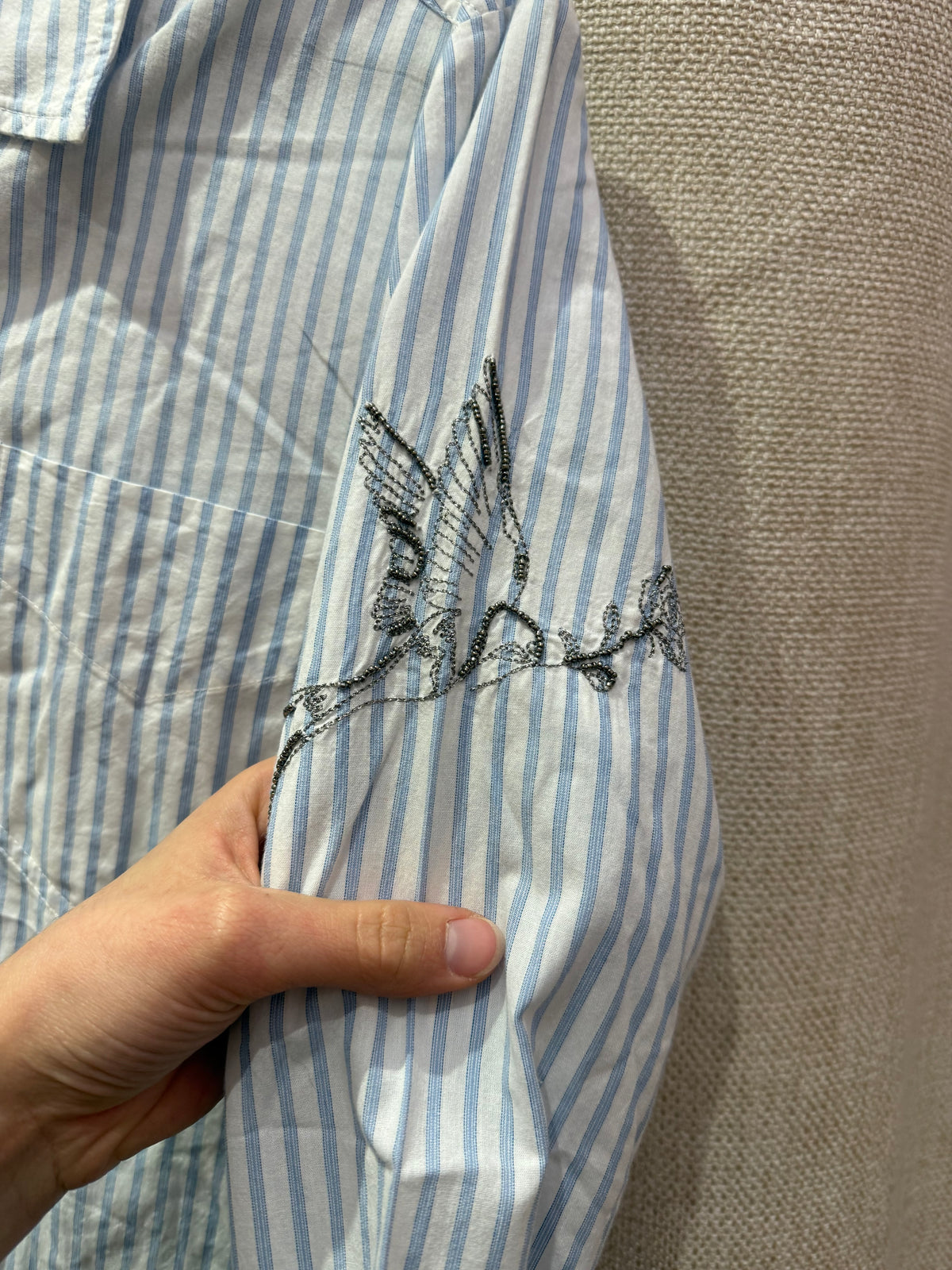 Chemise bleu ciel IKKS rayures T.36