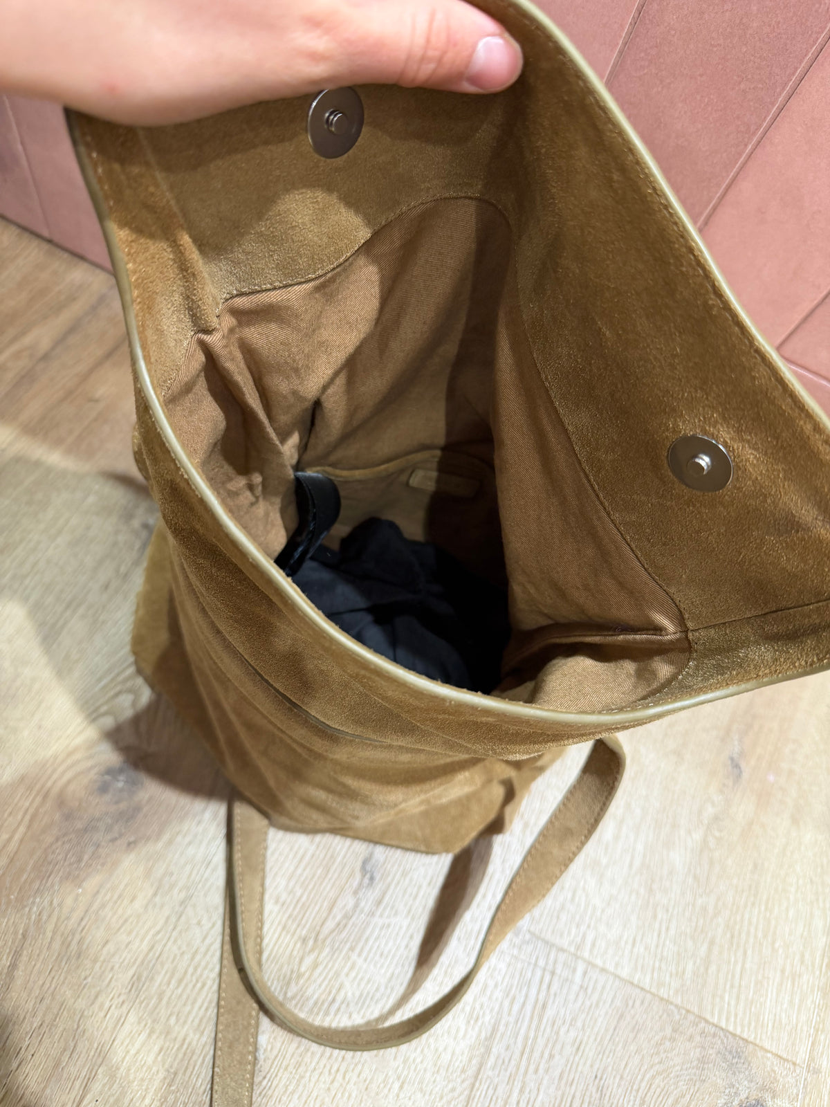 Sac bandoulière en daim beige ikks 23/10