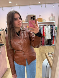 Veste en cuir mugler T.38 07/06