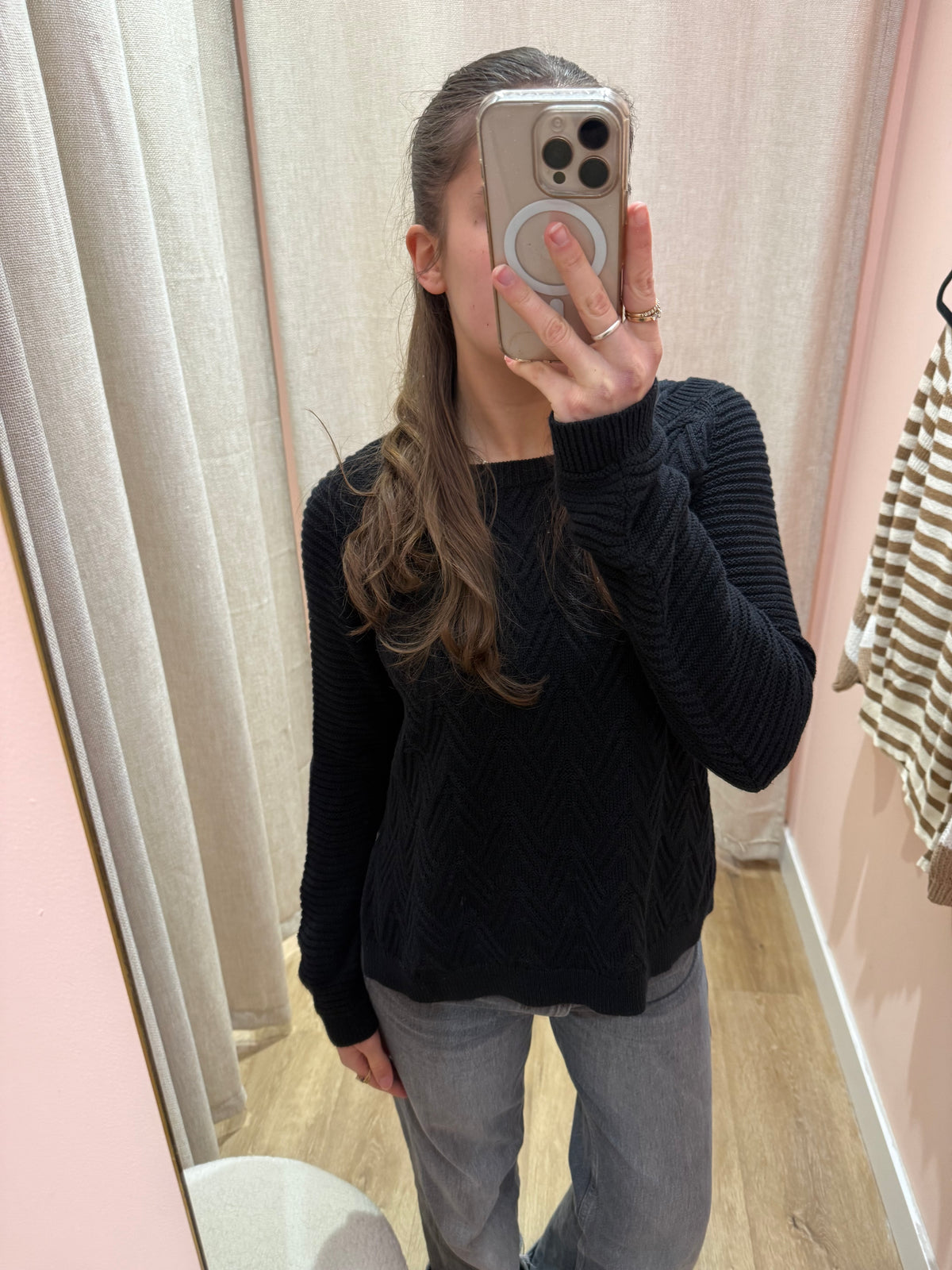 Pull grosse maille I.Code Noir T.S