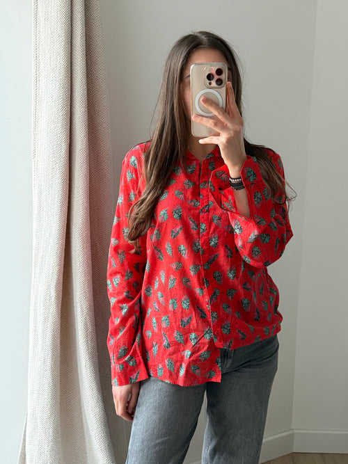 One Step - Chemise corail motif vert - corail motif vert - 44