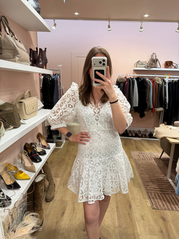Robe blanche en dentelle Sandro - T.36 21/09