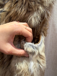 Veste sans manches beige en lapin et raton - T.M/L 30/09