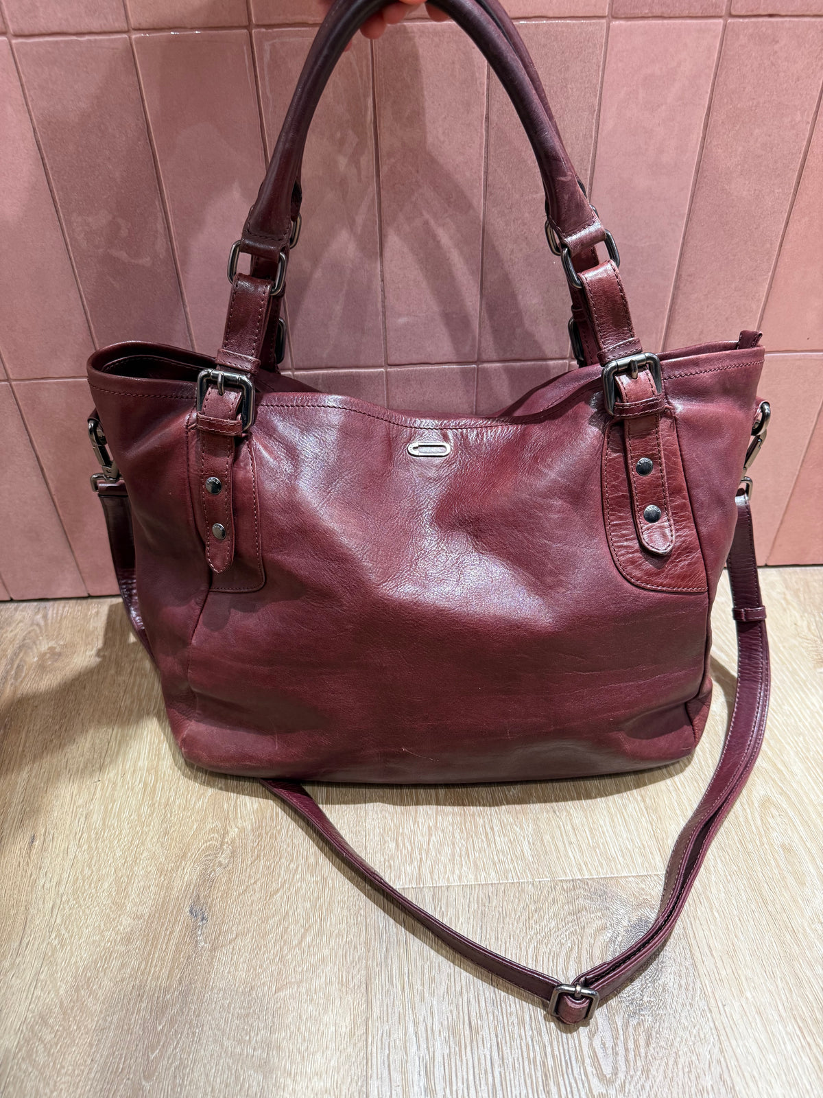 Sac IKKS bordeaux cabas cuir TU