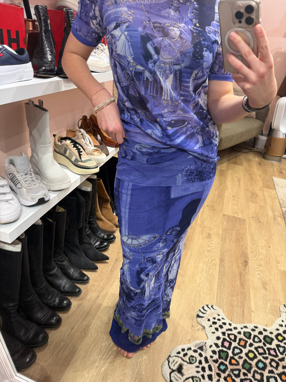 Jupe longue bleue Jean-Paul Gaultier T.M