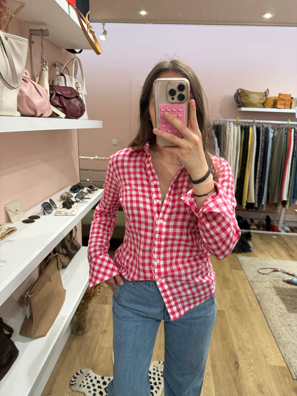 Chemise carreaux rose Tommy Hilfiger T.XS 01/07