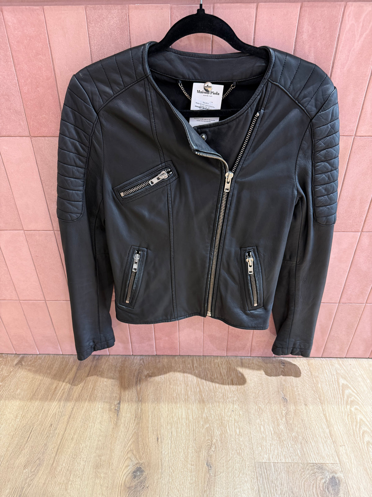 Veste en cuir noire Sud Express T.S
