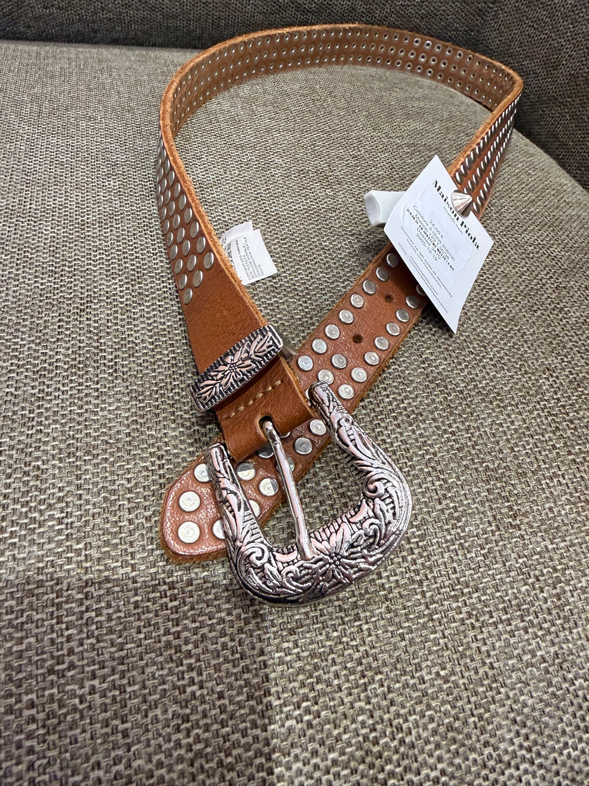 Ceinture à clous marron Maison 123 T.36/38