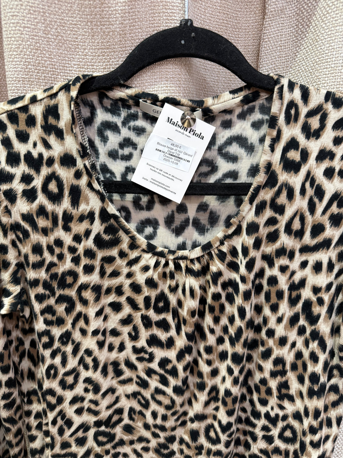 Blouse beige et noir Gérard Darel T.M