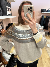 Pull beige & jaune Weill T.M