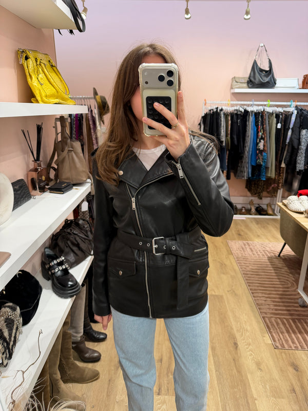 Veste en cuir ikks T.S 20/10