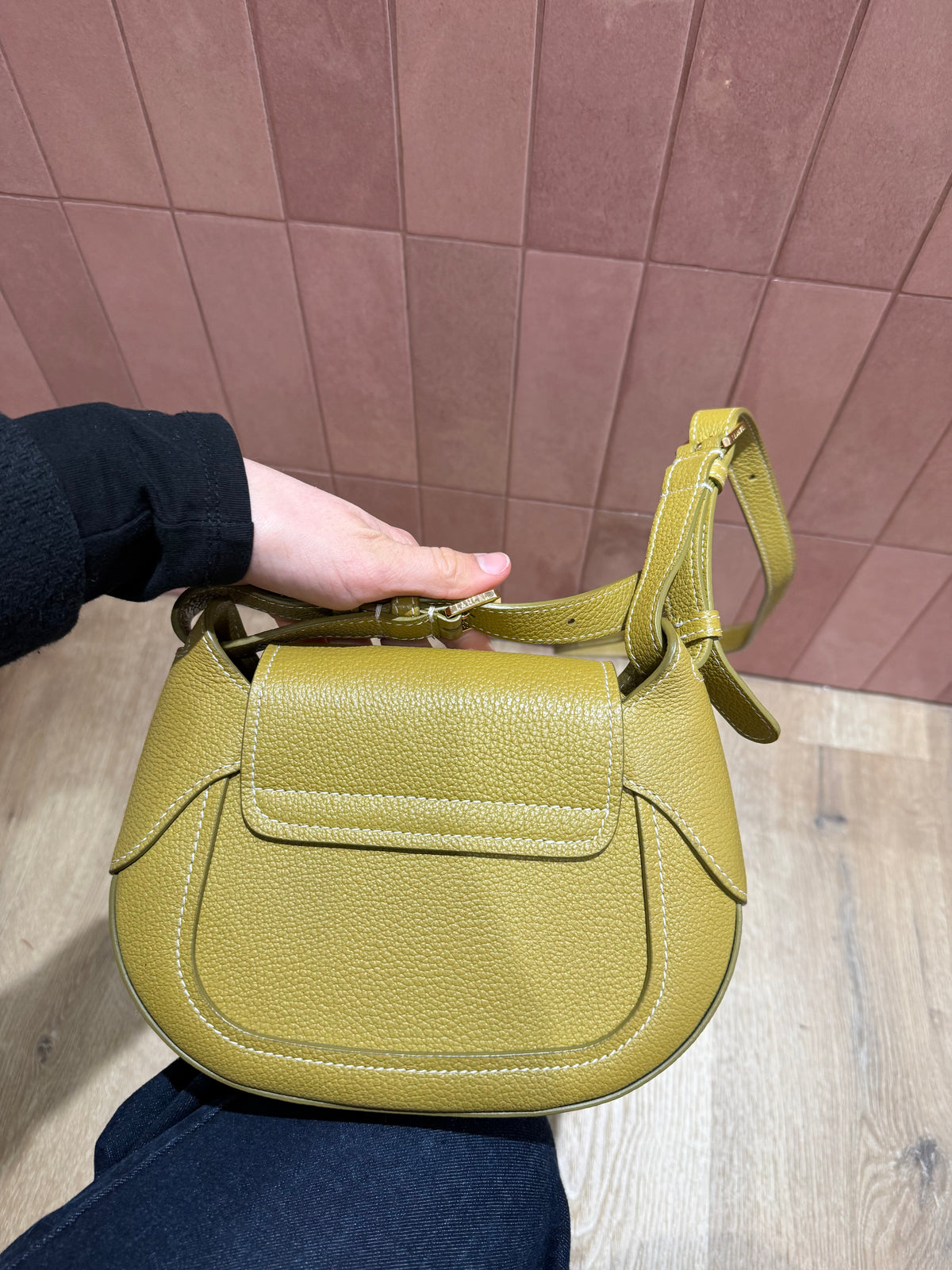 Sac vert lancel cuir Paulette