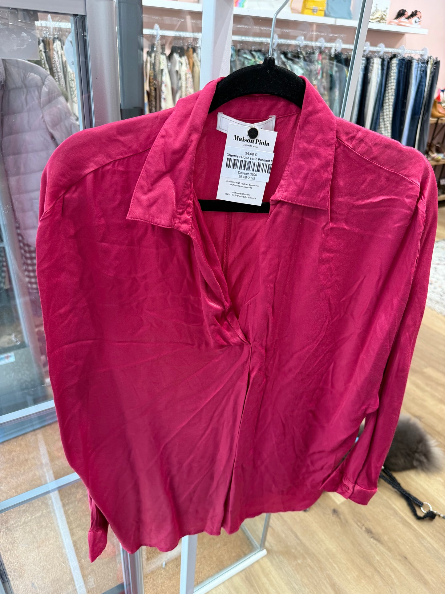 Chemise Rose satin Promod M