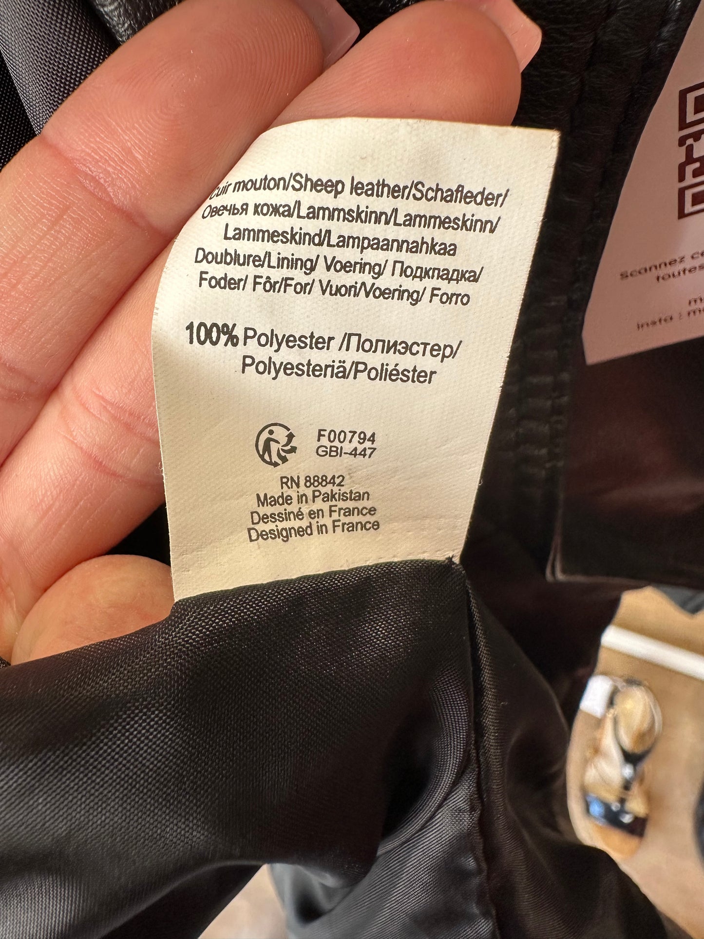 Veste en cuir La redoute T.XL