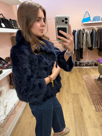 Veste courte en fourrure de lapin - T.S 04/09
