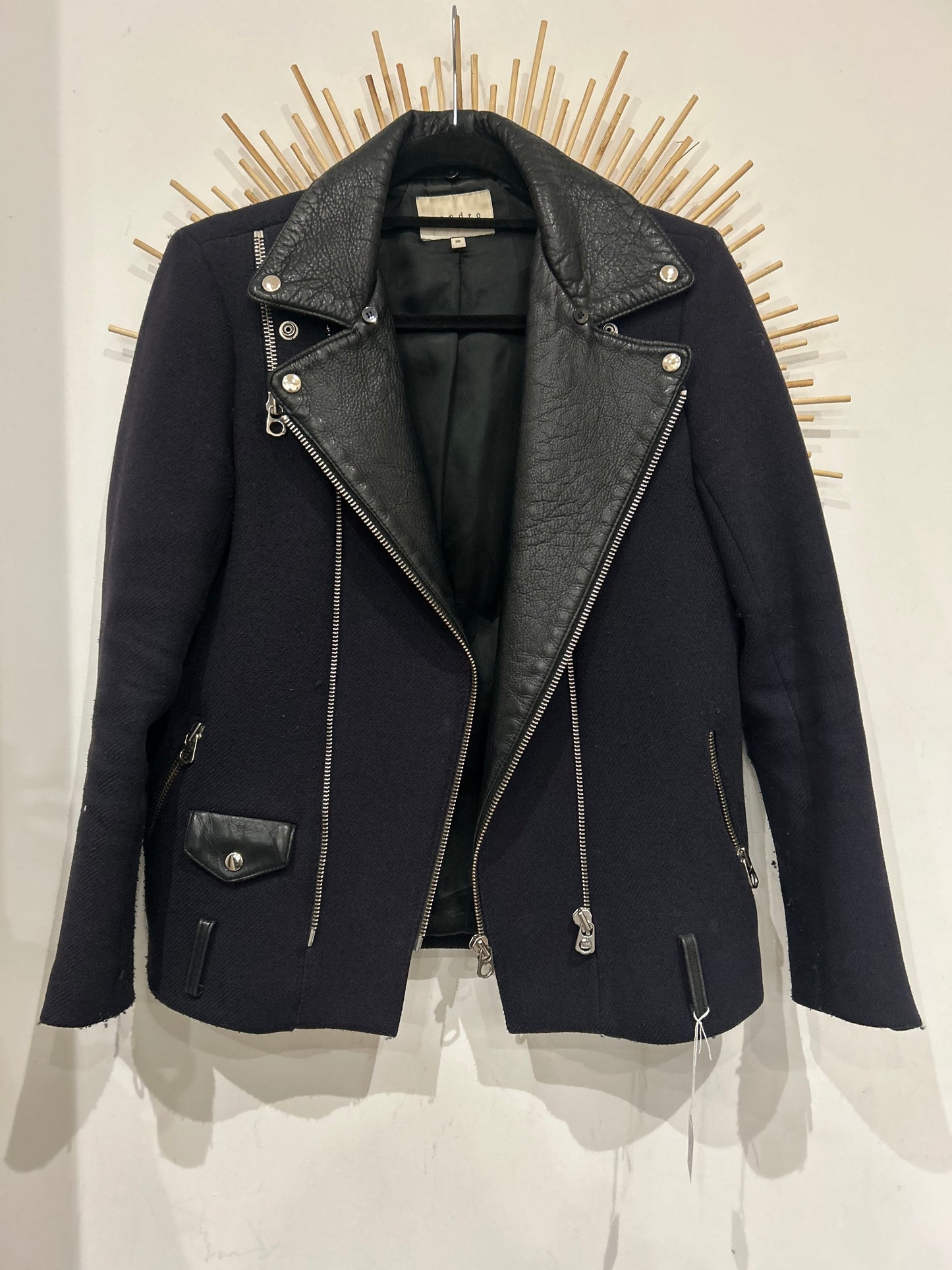 Veste en cuir Sandro Taille 36