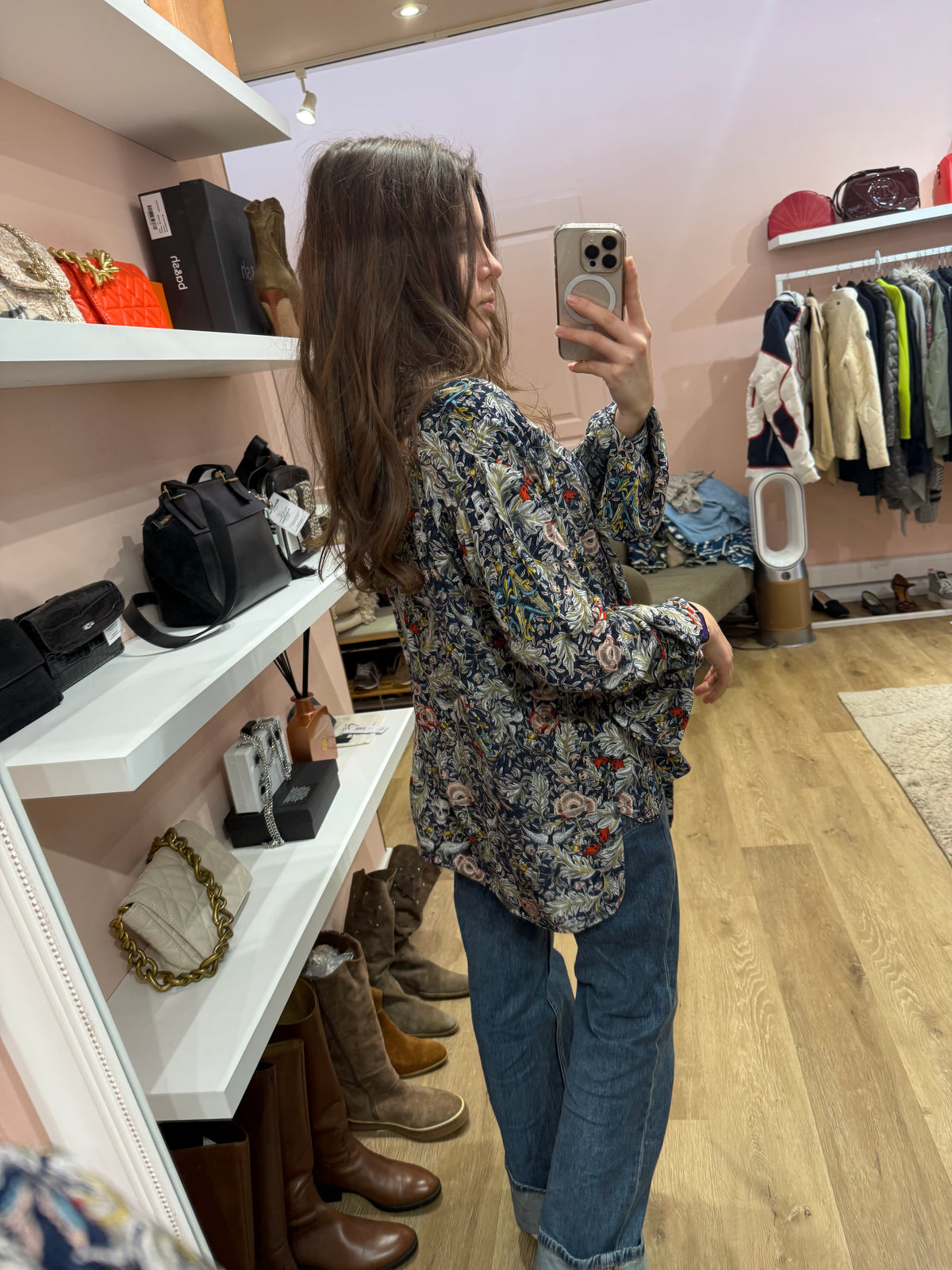 Blouse marine motif feuille Zadig & Voltaire