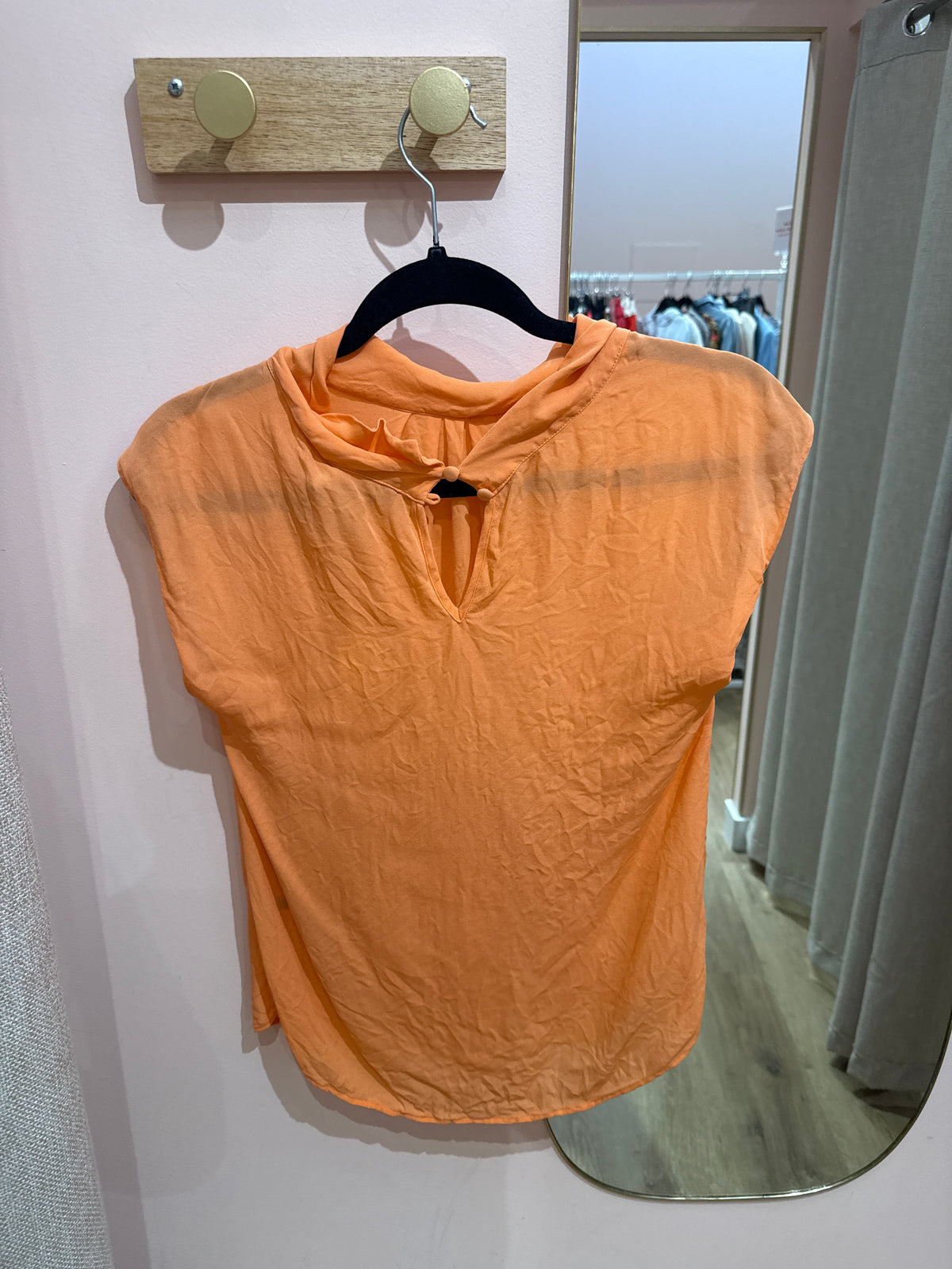 Massimo Dutti Top orange soie T.M