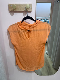 Massimo Dutti Top orange soie T.M