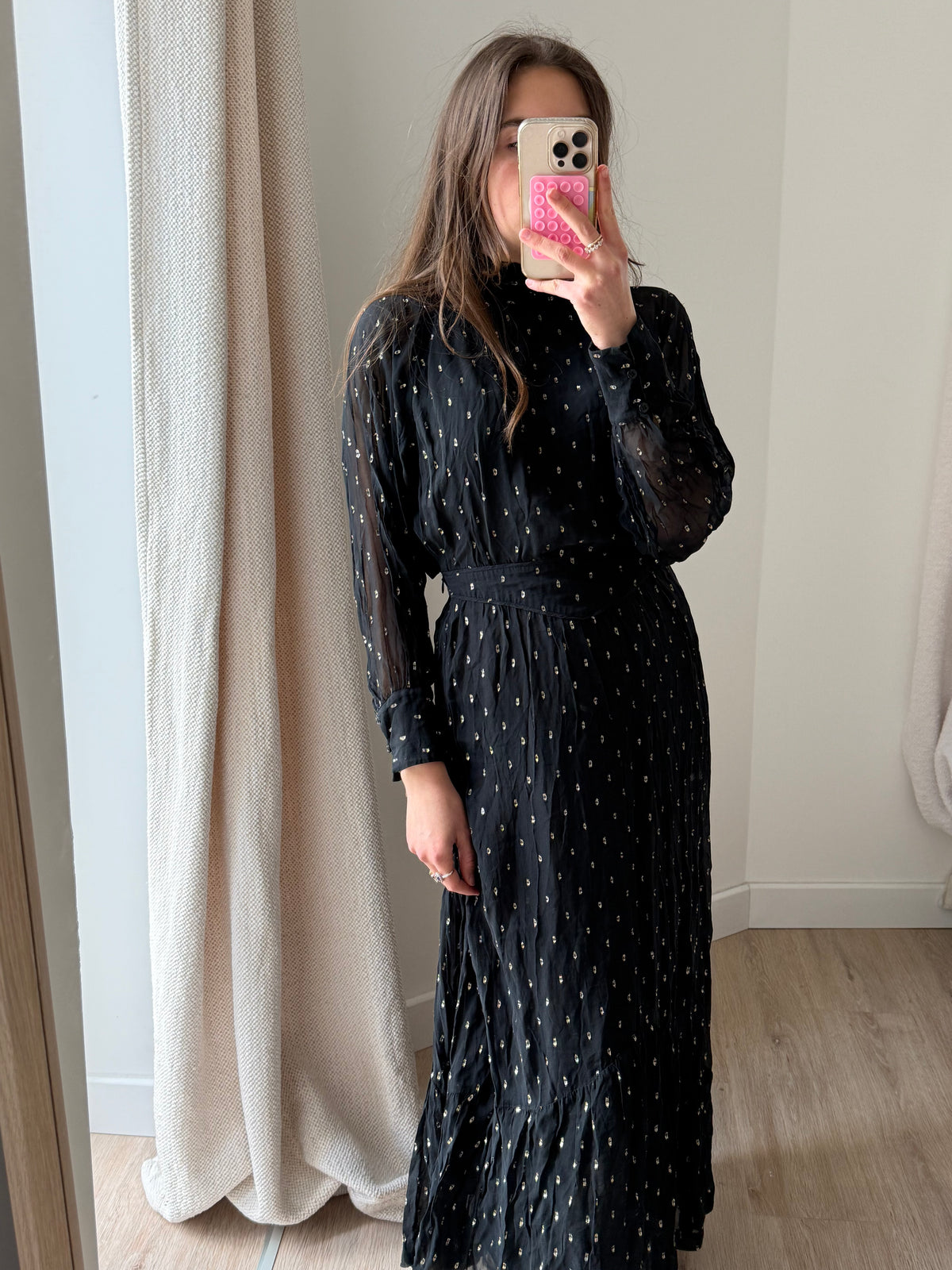 Robe longue noire et dorée ba&sh T.S