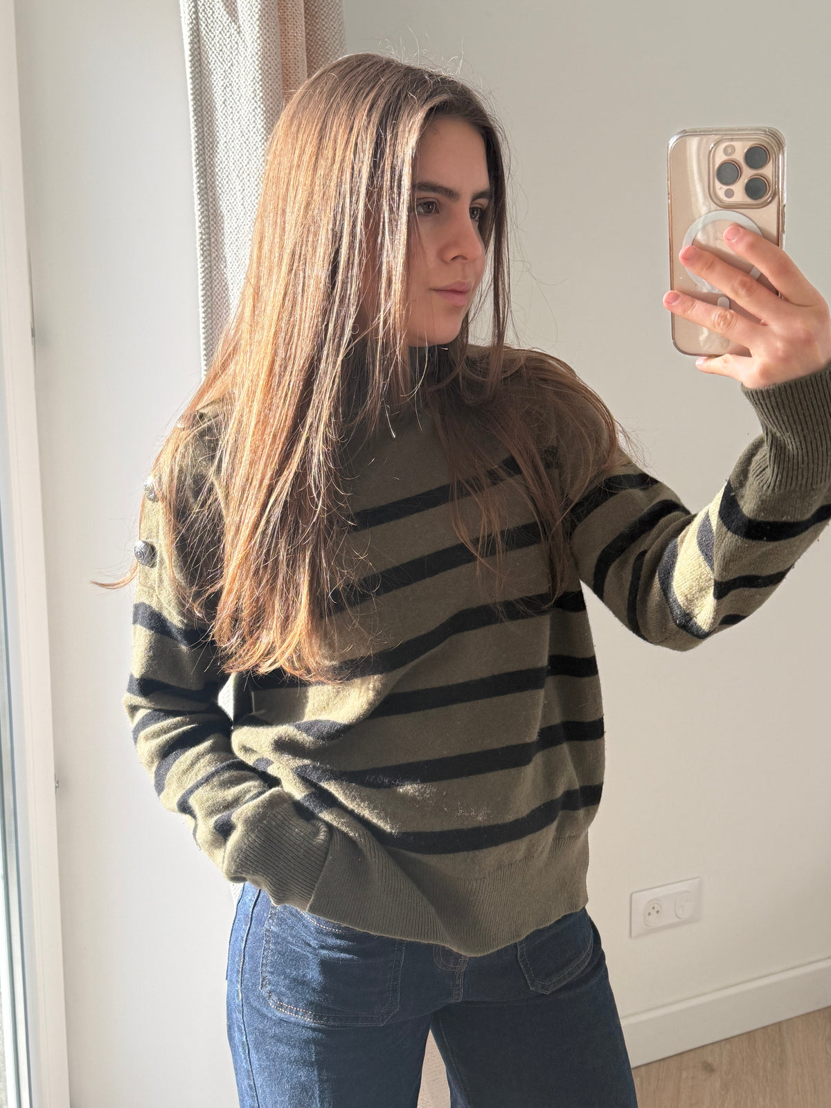 Pull ikks Vert et noir (rayures) T.M