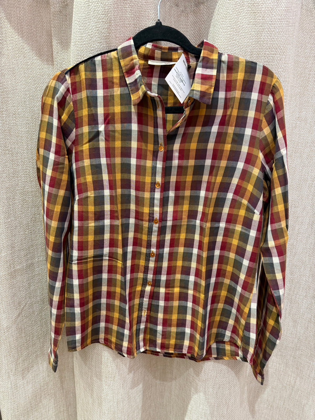 Chemise carreaux marron Cotelac — T.M