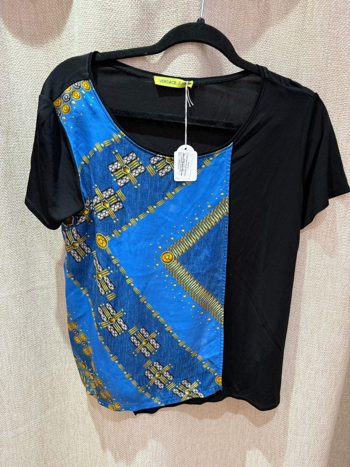 T-shirt bleu et noir Versace Jeans T.34