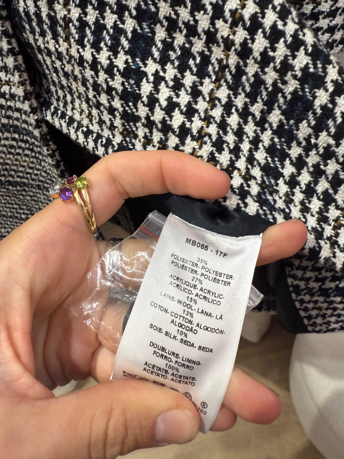 Manteau gris pied-de-poule Caroll T.L