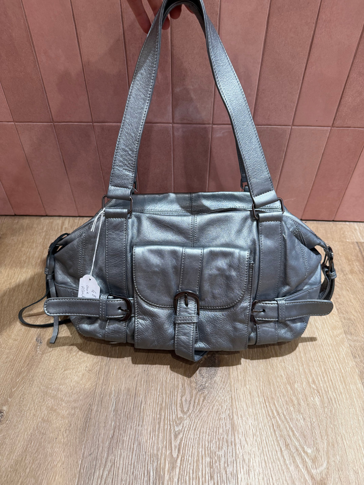 Sac maison123 cuir argenté