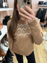 Pull marron clous argentés Weill T.L