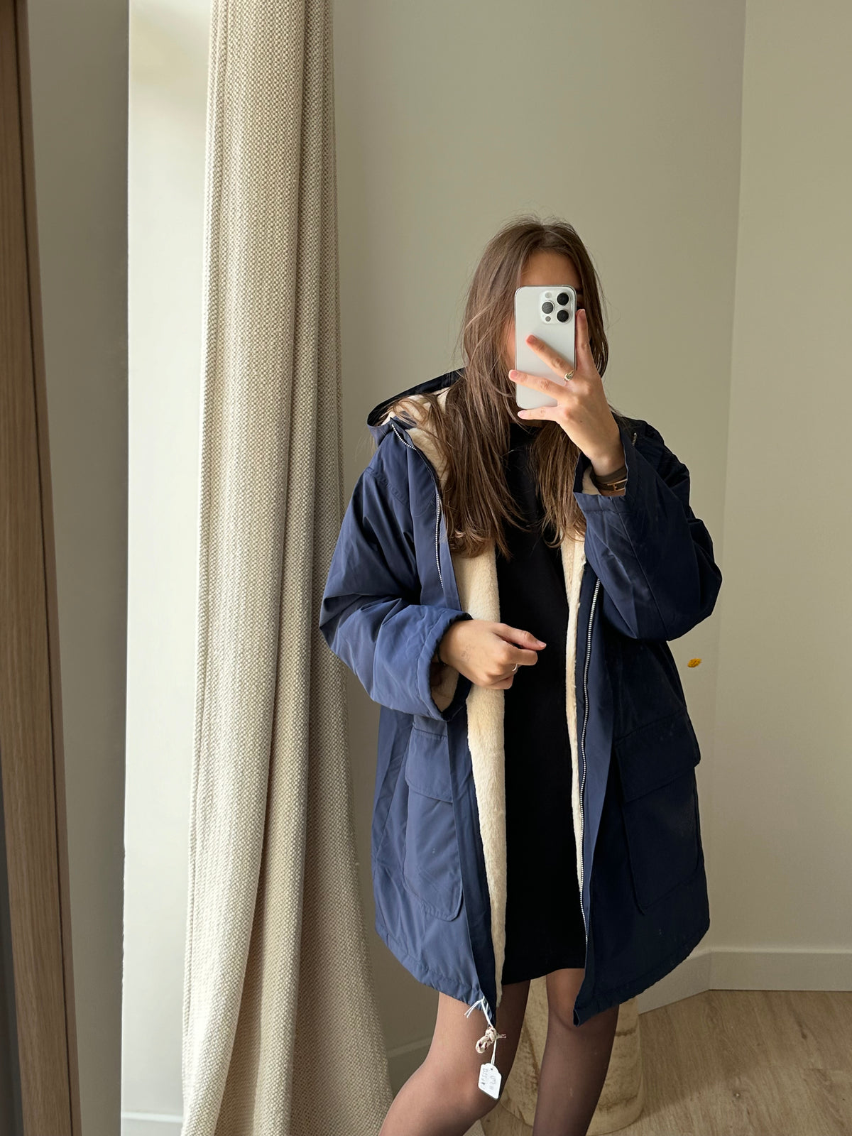 Manteau parka T.S/M bleu Laure max