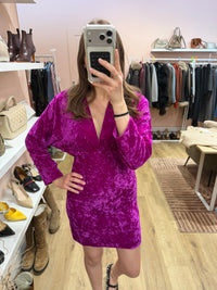 Sandro robe violette en velours T.34 21/09