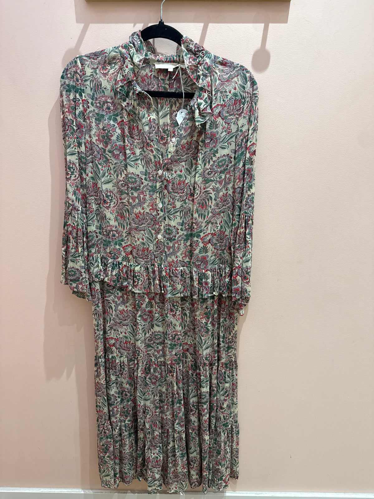 Robe longue beige et rose Vanessa Bruno T.40